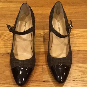 Karen Scott Connell chocolate plaid heels